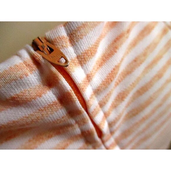 Vintage 1970s Pink Stripe Top Womens Medium Tank Zipback Peach Polyester - Picture 3 of 5